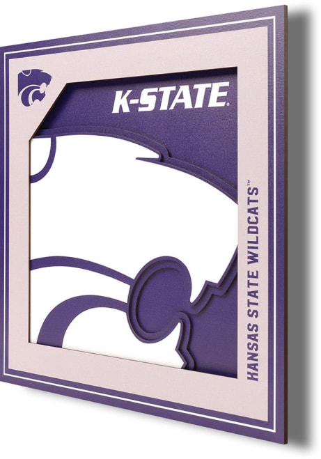 Purple K-State Wildcats 12x12 3D Logo Sign