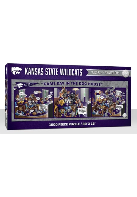 Purple K-State Wildcats 1000 Piece Purebread Fans Game Day Dog House Puzzle