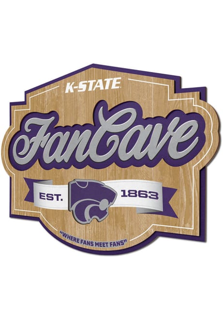 Purple K-State Wildcats Fan Cave Sign