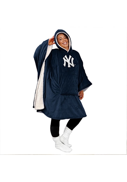New York Yankees BLUE Bloncho Sherpa Fleece Blanket 6940957