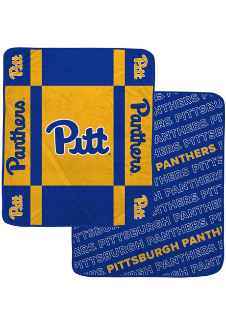 Blue Pitt Panthers Reverse Block Wordmark Fleece Blanket