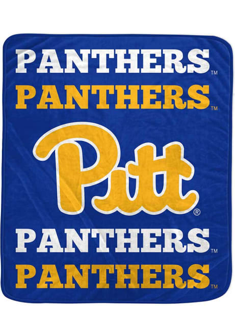 Blue Pitt Panthers Repeat Refresh Wordmark Fleece Blanket