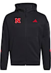 Main image for Mens Nebraska Cornhuskers Black Adidas Z.N.E. Long Sleeve Zip