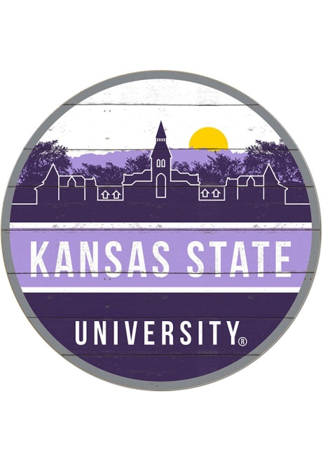 Purple K-State Wildcats Uscape Circle Sign Sign