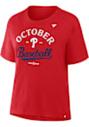Main image for Philadelphia Phillies Womens Red 2025 Postseason Participant Short Sleeve T-Shirt