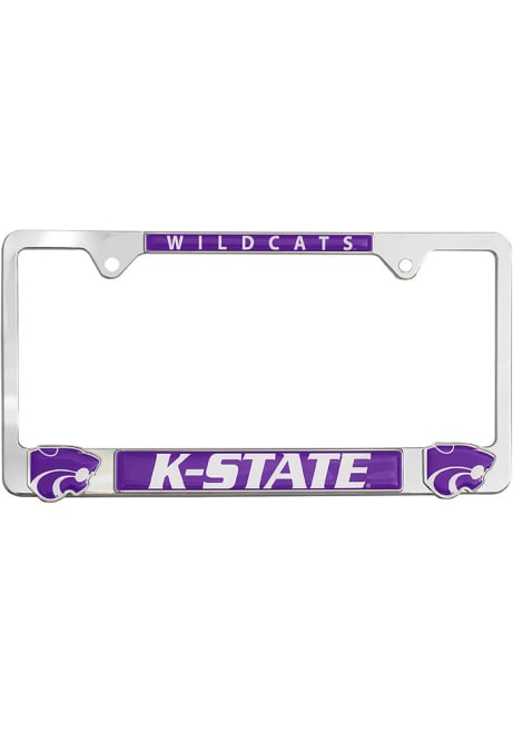 Grey K-State Wildcats 3D Logo License Frame