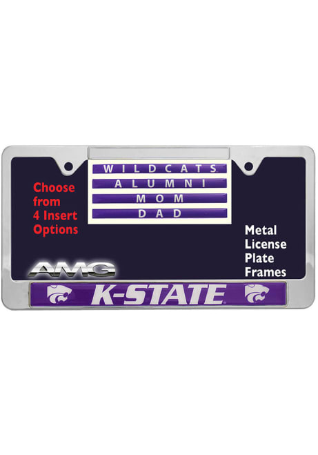 Grey K-State Wildcats 4 Pack Insert License Frame