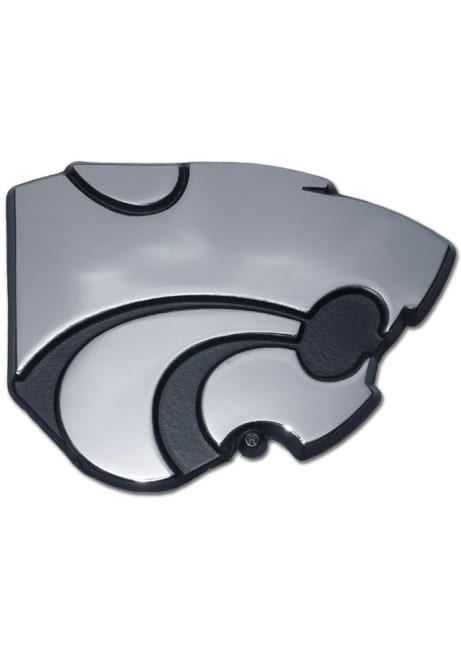 Silver K-State Wildcats Chrome Car Emblem