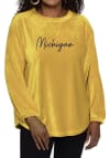 Main image for Flying Colors Michigan Wolverines Womens Gold Carly Corduroy Crew Sweatshirt