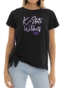 K-State Wildcats Womens Flying Colors Sophie Side Tie T-Shirt - Black