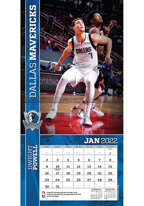 Dallas Mavericks 12X12 Team 2022 Wall Calendar