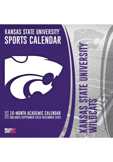 Purple K-State Wildcats 2020 12X12 Team Wall Calendar