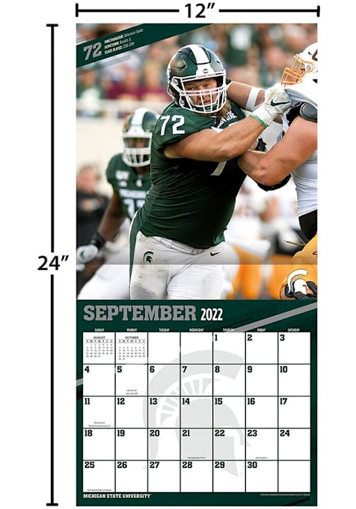 Michigan State Spartans 12x12 Team 2023 Wall Calendar