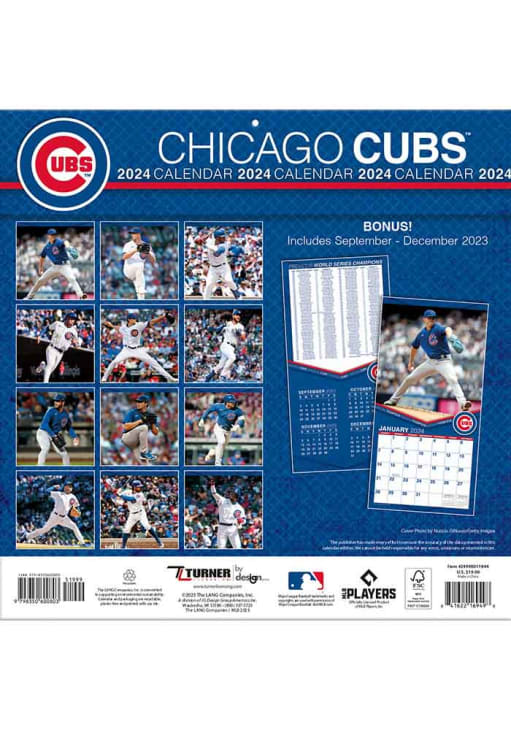 Chicago Cubs 2024 Team Wall 12x12 Calendar WHITE Chicago Cubs 2024 Team Wall 12x12 Calendar WHITE