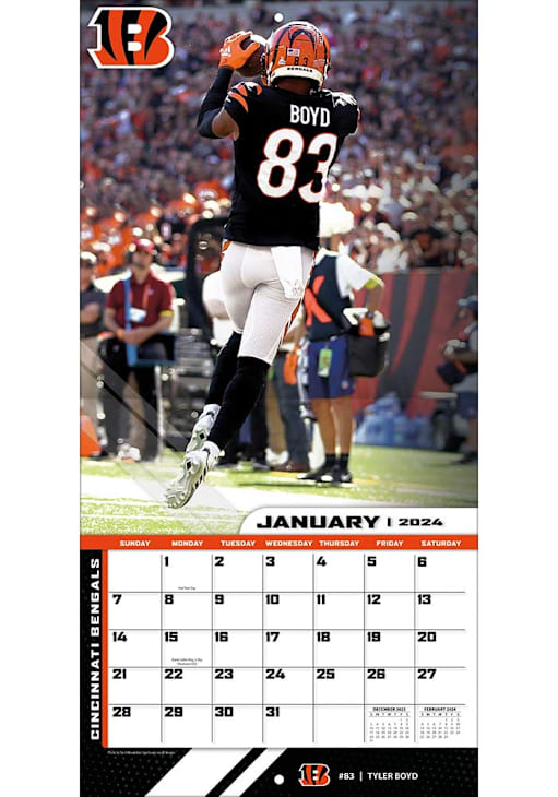 Cincinnati Bengals 2024 Team Wall 12x12 Calendar