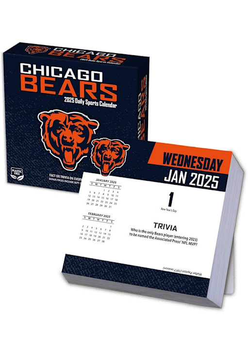 Chicago Bears NAVY 2025 Box Calendar Calendar 7130732