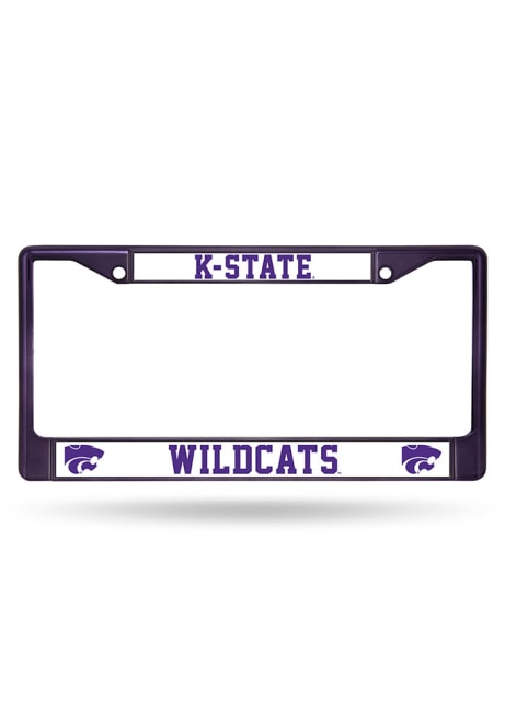 Purple K-State Wildcats Colored Chrome License Frame