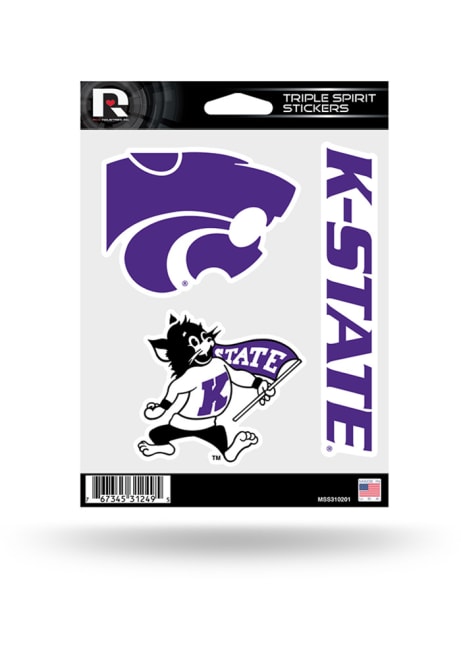 Purple K-State Wildcats 3pk Decal