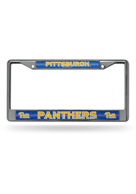 Blue Pitt Panthers Bling Chrome License Frame