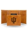 Indiana Hoosiers Laser Engraved Trifold Wallet - Brown
