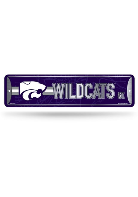 Purple K-State Wildcats Metal Sign