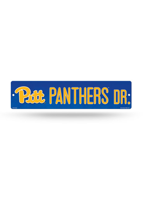Gold Pitt Panthers Plastic 4x16 Sign