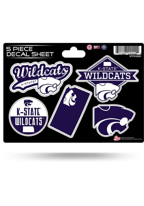 Purple K-State Wildcats 5pc Stickers