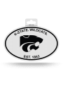 K-State Wildcats White Oval Auto Decal - White