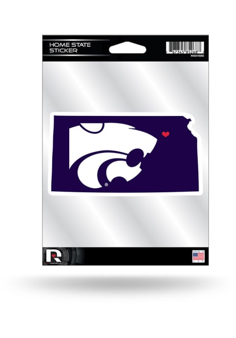 Purple K-State Wildcats State Shape Decal