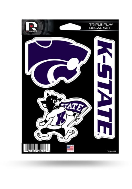Purple K-State Wildcats Triple Play Decal