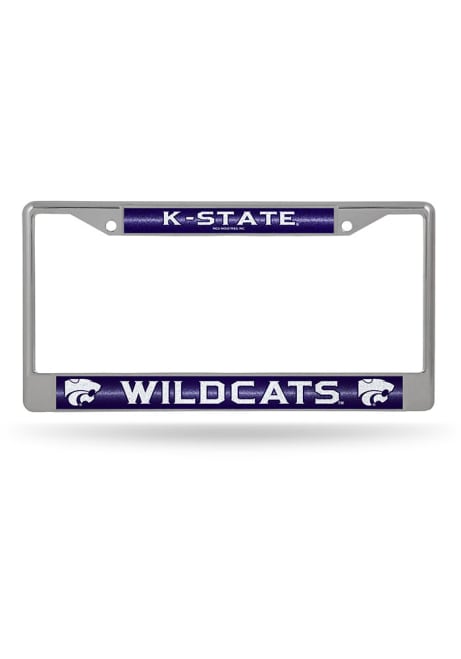Purple K-State Wildcats Bling Chrome License Frame