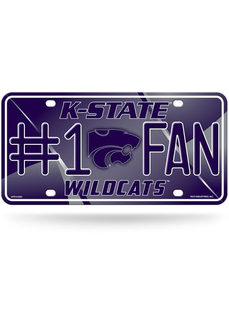Purple K-State Wildcats #1 Fan Metal License Plate