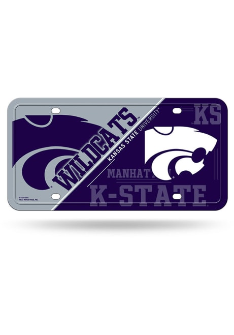 Purple K-State Wildcats Metal License Plate