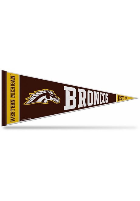 Brown Western Michigan Broncos Logo Pennant