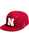 Main image for Nebraska Cornhuskers Adidas Official Baseball Performance Cap Fitted Hat - Red