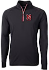 Main image for Mens Nebraska Cornhuskers Black Cutter and Buck Adapt Eco Knit Qtr Zip Pullover