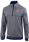 Main image for Mens Illinois Fighting Illini Navy Blue Columbia Heat Seal Omni Wick Even Lie Qtr Zip Pullover
