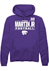 Main image for Antonio Martin Jr Rally Mens Purple K-State Wildcats Football NIL Stacked Box Player Hood