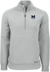 Main image for Mens Michigan Wolverines Ash Cutter and Buck Alumni Roam Qtr Zip Pullover