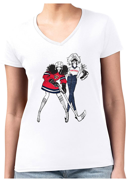 4Her Florida Panthers Womens Hockey Girls T-Shirt White