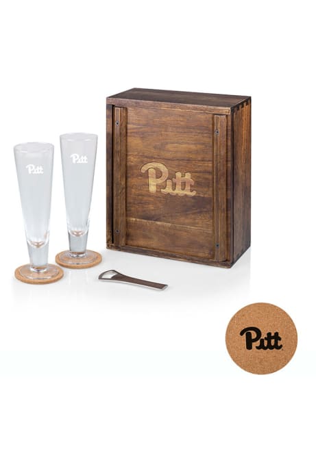 Brown Pitt Panthers Pilsner Beer Glass Drink Set