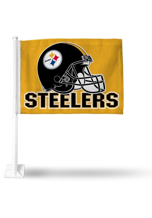 Pittsburgh Steelers Double Sided Car Flag - GOLD