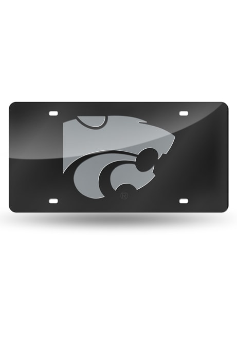 Black K-State Wildcats Laser Cut License Plate