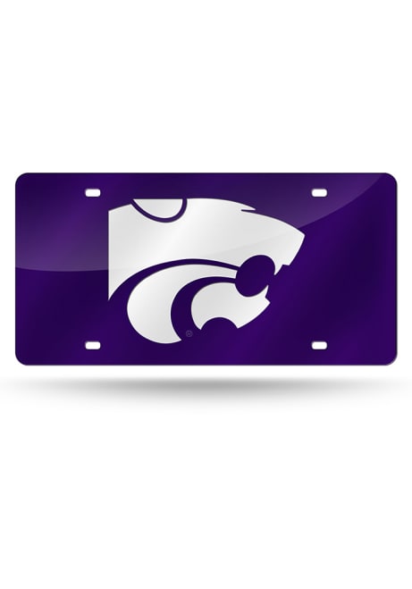 Purple K-State Wildcats Laser Cut License Plate