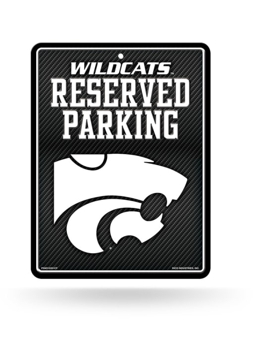 K-State Wildcats Metal Parking Sign BLACK