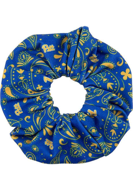 Paisley Floral Pitt Panthers Womens Hair Scrunchie - Gold