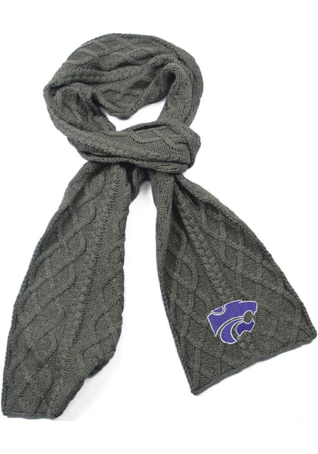 Cable Knit K-State Wildcats Womens Scarf - Purple