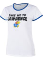 Kansas Jayhawks Womens White Ringer T-Shirt