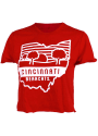 Cincinnati Bearcats Womens State Shape Crop T-Shirt - Red