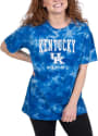 Kentucky Wildcats Womens Tie Dye Oversized T-Shirt - Blue